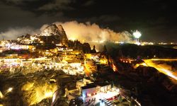 Kapadokya yeni yıla havai fişek gösterileri ile girdi