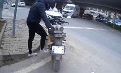 Kurallara uymayan motosiklet sürücüsü trafikten men edildi