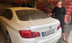 Eskişehir'de toz taşınımı sonrası araçlar çamura bulandı