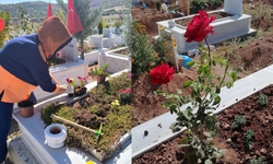Anneler Günü'nde mezarlıkları yeşillendirdiler