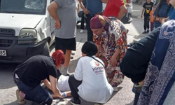 Hafif ticari araç ile scooter çarpıştı