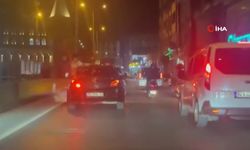 Arnavutköy’de düğün konvoyu diğer sürücülere zulüm oldu: O anlar kamerada