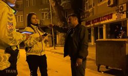 Polisin alkollü sürücüyle imtihanı kamerada