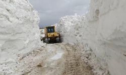 Yüksekova’da 3 metrelik karda yol açma çalışması