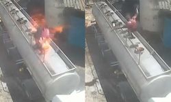 Ağzında sigara ile açtığı tanker kapağı bomba gibi patladı