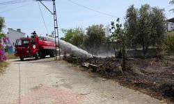 Araçtan atılan sigara bahçede yangın çıkardı