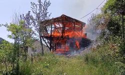 Yayla evi alev alev yandı!