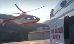 79 yaşındaki hasta için helikopter ambulans havalandı!