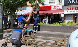 Hamamyolu’nda aydınlatma direği yenilendi!