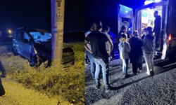 Otomobil beton direğe çarptı: 5 yaralı