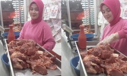 Odunpazarı’nın tek kadın kasabı Şen bayramda tam mesai yaptı