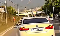 Makas atan sürücü kameraya yakalandı