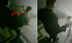 Merdivende çocuğunu tekmeleyen cani baba gözaltına alındı