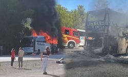 Seyir halindeki yolcu otobüsü alev topuna döndü!