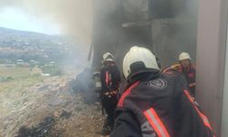 İşçilerin kaldığı şantiyede yangın!