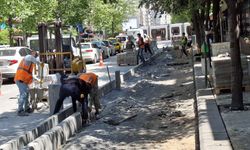 Üniversite Caddesi’nde bisiklet yolu çalışmaları başladı