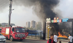 Çocuk parkı alevlere teslim oldu