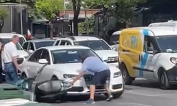 Yol verme tartışmasında aracın önünü kesti