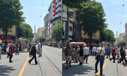 Eskişehir’de kavurucu sıcağa rağmen çarşı dolup taştı