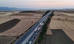 Eskişehir-Bozüyük karayolunda görülmemiş manzara