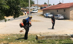 Şehidin cenaze namazı öncesi ekipler çalışma yapıyor