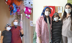 Lösemi hastası küçük çocuk, balonlarla taburcu oldu
