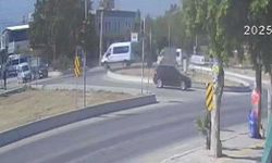 Araçla çarpışmamak için refüje çıktı