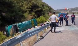 Yoldan çıkan minibüs takla attı, çok sayıda yaralı var