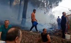 Mahalleli birlik oldu, orman yangınına kovalarla müdahale etti