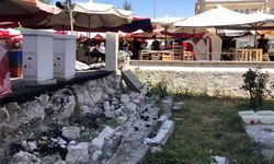 Yıkılan bahçe duvarıyla ilgili vatandaş ve pazarcı arasında gerginlik çıktı