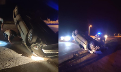 Yol çalışmasını fark edemeyen sürücü takla attı: 1 yaralı