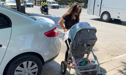 Eskişehir'de engelli ve bebek arabası geçişine saygısız park