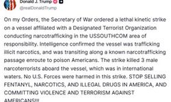 ABD Başkanı Trump: "Uyuşturucu taşıyan bir tekneye saldırı düzenleyerek 3 narko-teröristi öldürdük"