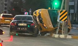 Ticari taksi ile otomobil çarpıştı: 2 yaralı!
