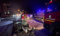 Aydınlatma direğine çarpan otomobil takla attı
