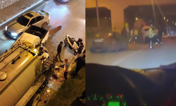Su tankerine çarpan kamyonetin sürücüsünün öldüğü kaza anı kamerada