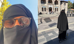 Çarşafla gezen erkek şahıs gözaltına alındı