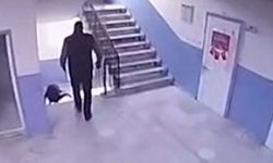 Okul müdürü otizmli öğrenciyi merdivenlerden itti