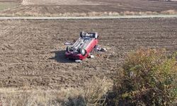 Çorum'da otomobil takla attı: 1 yaralı!