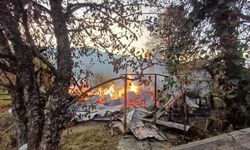 Alevlere teslim olan ahşap evdeki 5 kişi dumandan etkilendi