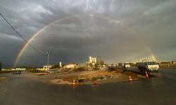 Eskişehir'de yağmur sonrası beliren gökkuşağı görsel şölen oluşturdu