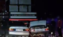 İki otomobil park halindeki vince çarptı: 1 ölü, 1 yaralı