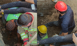 Göçükte mahsur kalan işçi kurtarıldı