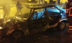 Seyir halindeki Tofaş alev alev yandı