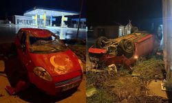 Lüleburgaz'da takla atan otomobildeki 2 kişi yaralı olarak kurtuldu