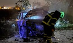 Tarlada park halindeki otomobil alev topuna döndü!