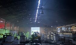 Mermer fabrikasında yangın