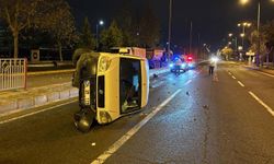 Önüne köpek çıkan araç yan yattı: 2 yaralı