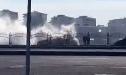 Seyir halindeki taksi alev aldı!