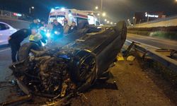 Üsküdar'da kontrolden çıkan otomobil takla attı : 1 yaralı